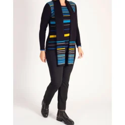 Stripe Sweater and Scarf Two-Piece Set