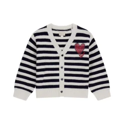 Striped Heart Logo Cardigan
