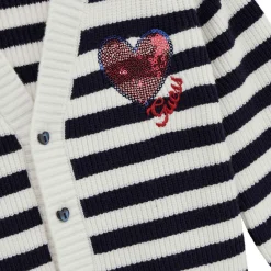 Striped Heart Logo Cardigan