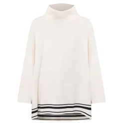 Striped Hem Turtleneck Sweater