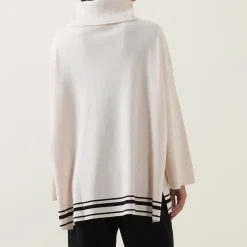 Striped Hem Turtleneck Sweater
