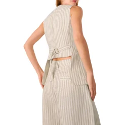 Striped Linen Waistcoat Top