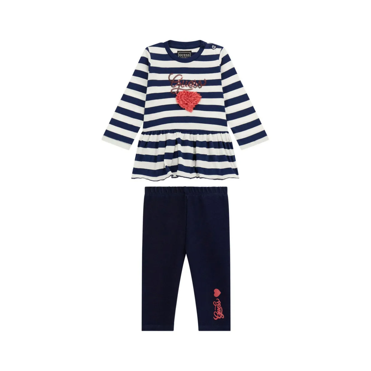 Striped Logo Top & Leggings Two-Piece Set