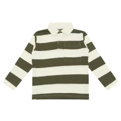 Striped Long-Sleeved Polo Shirt
