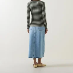 Striped Rib Long-Sleeved T-Shirt
