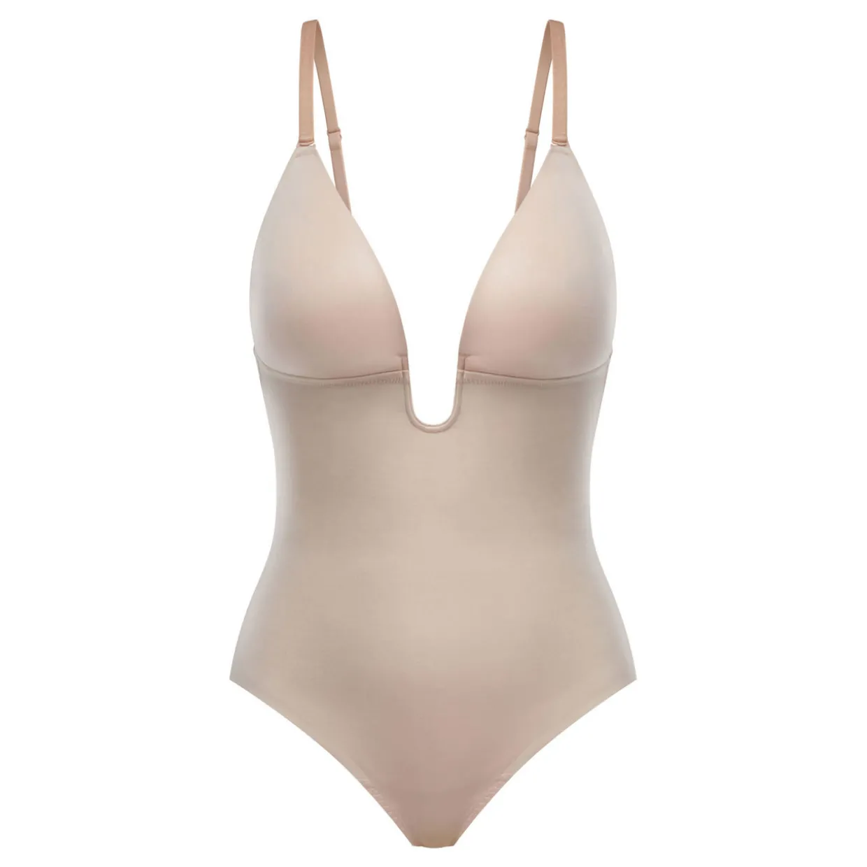 Suit Your Fancy Medium Control Plunge Low Back Thong Bodysuit