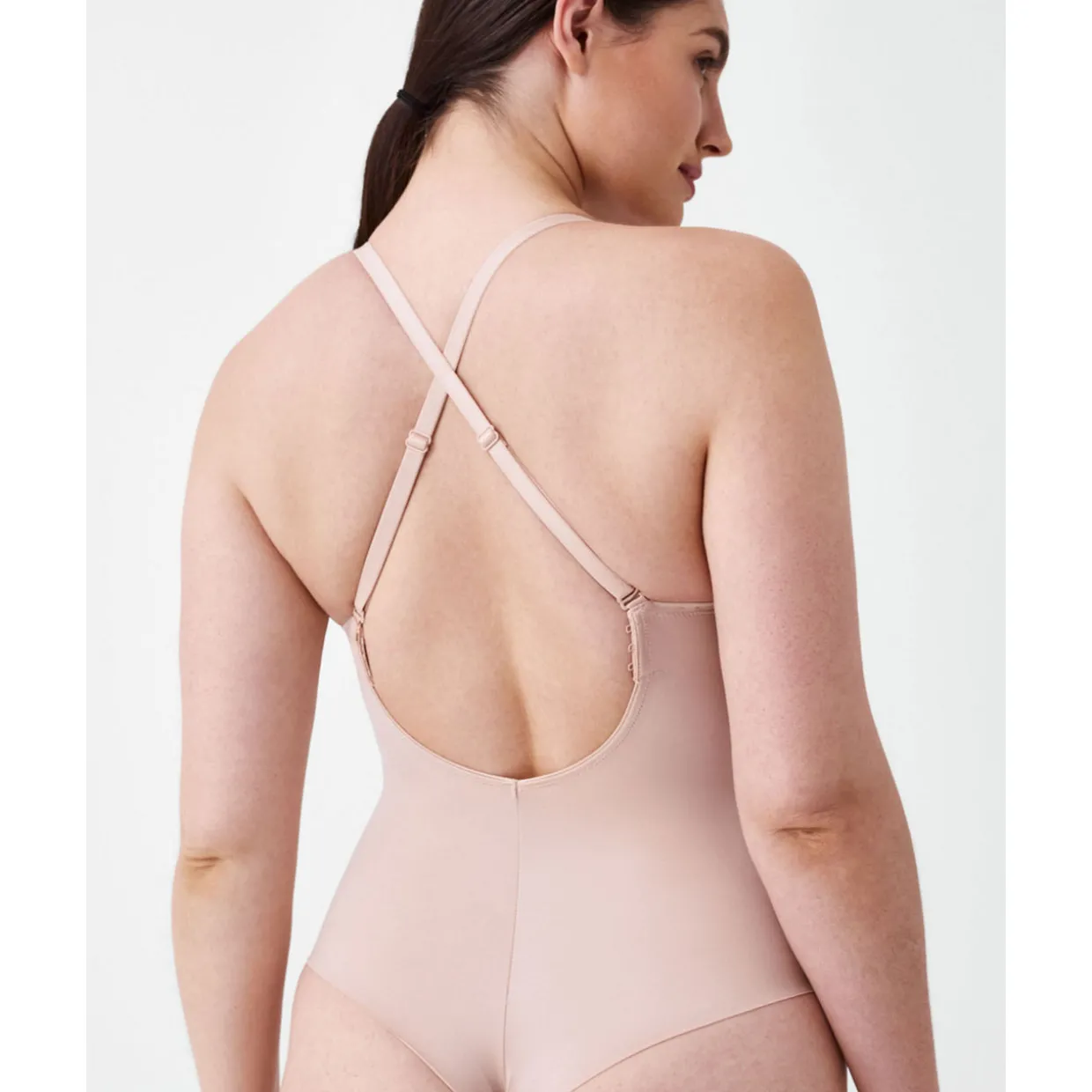 Suit Your Fancy Medium Control Plunge Low Back Thong Bodysuit