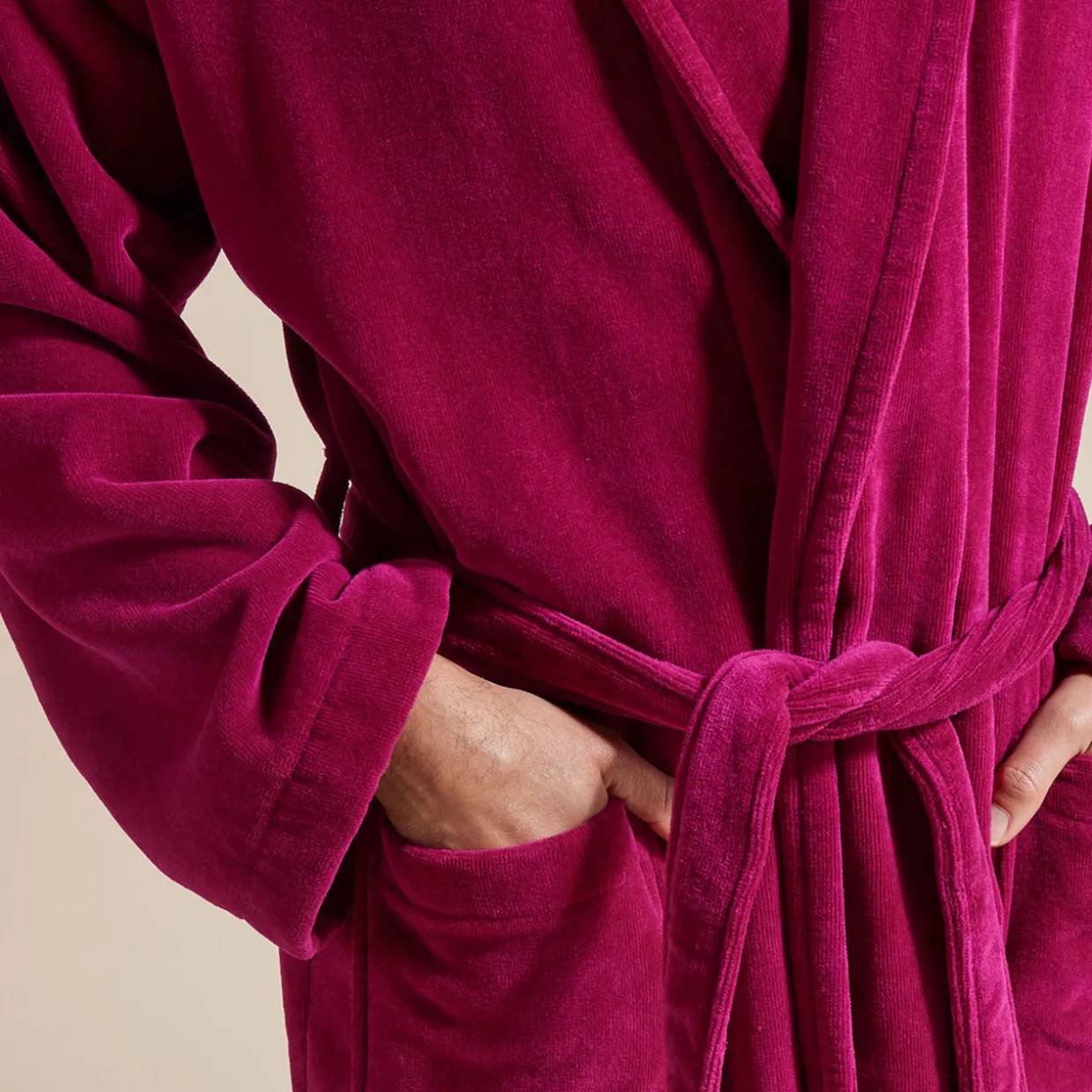 Supreme Velour Bathrobe Raspberry