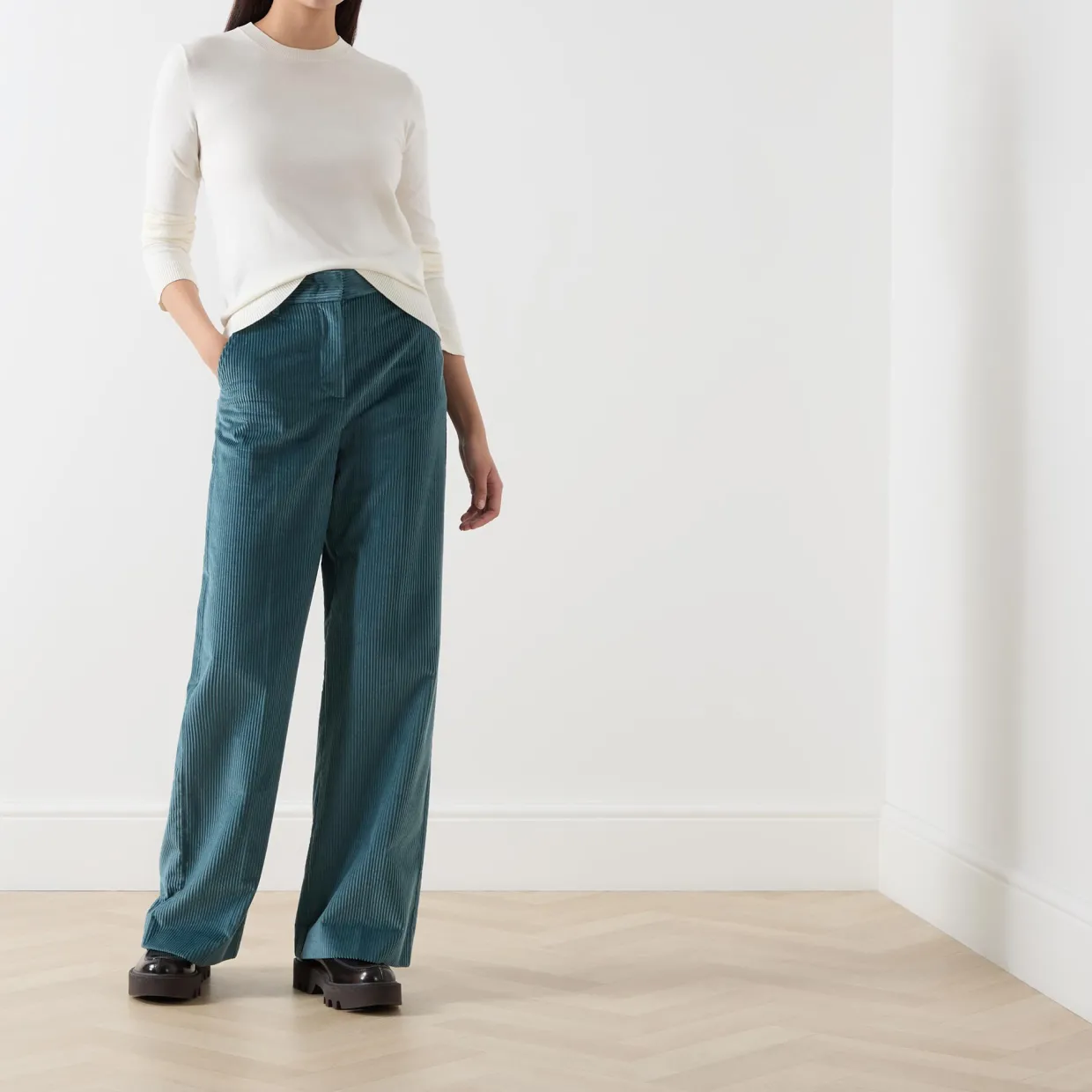 Tania Straight Leg Corduroy Trousers