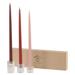 Taper Candle and Holder Six-Piece Set