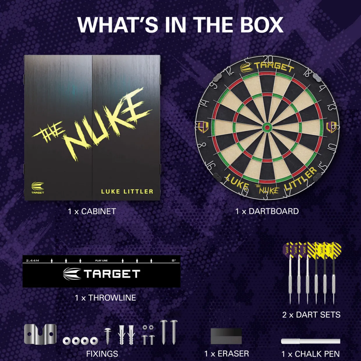 Target Darts Luke Littler Cabinet & Dartboard Set