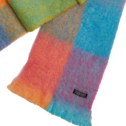 Teal & Orange Check Scarf