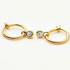 Tennis Charm Mini Hoop Earrings
