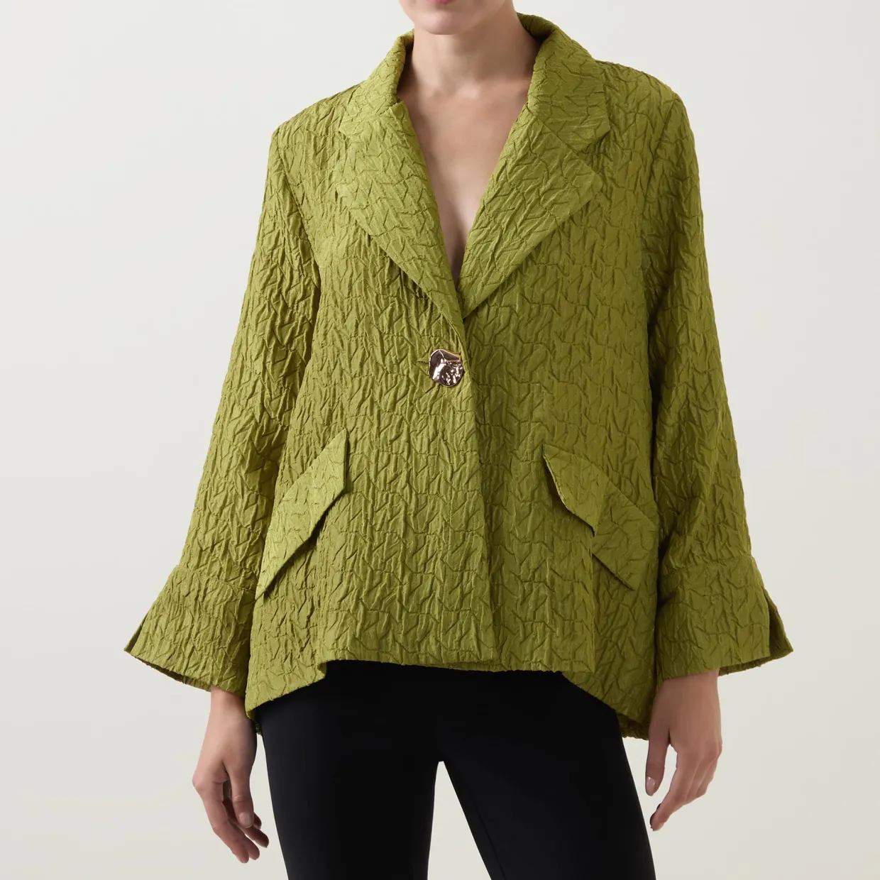 Textured Jacquard Swing Jacket