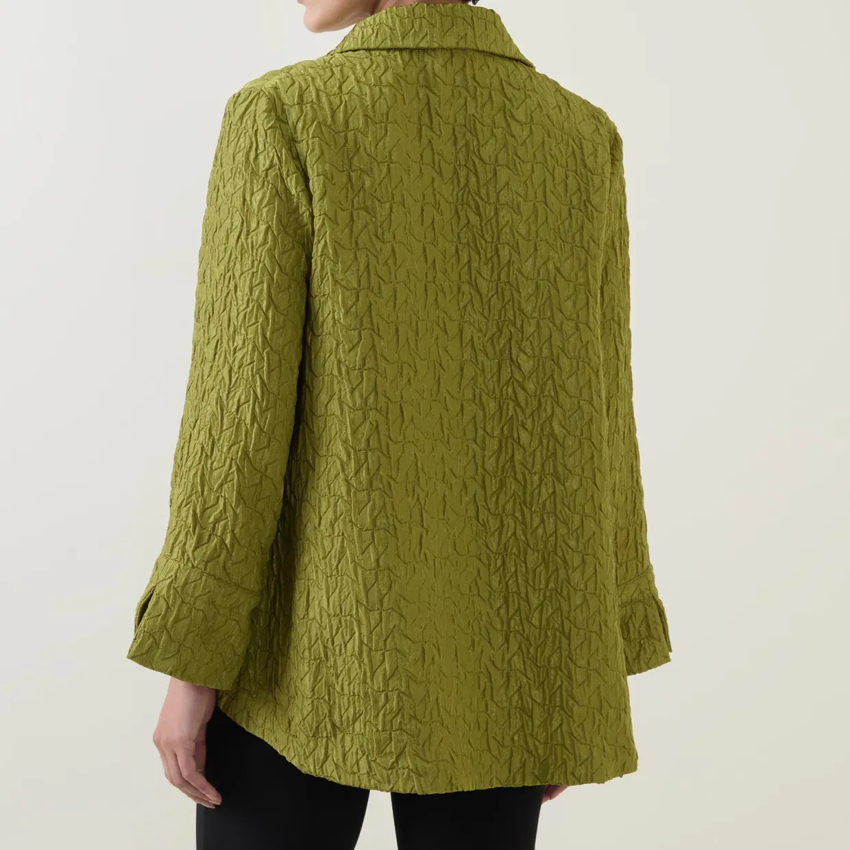 Textured Jacquard Swing Jacket