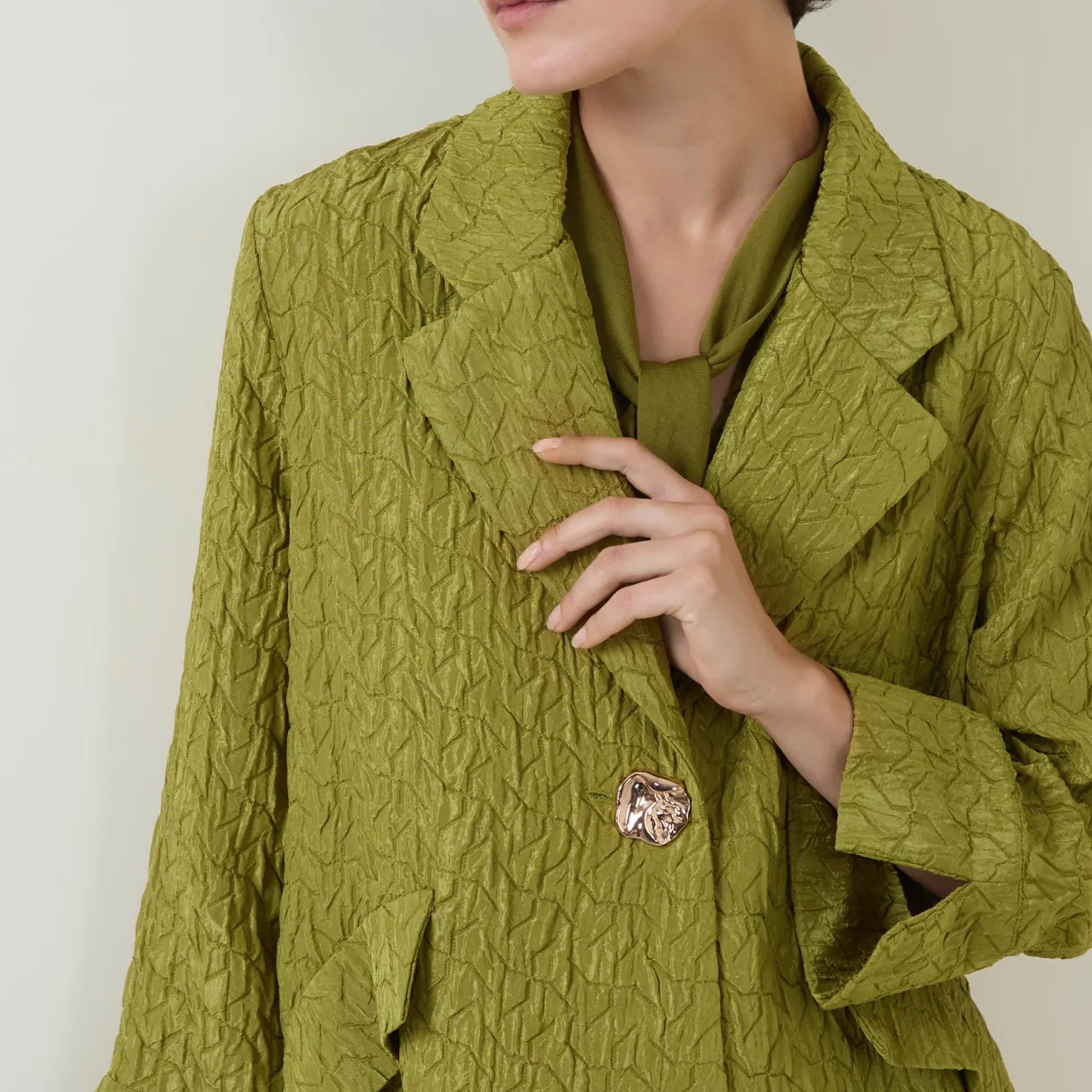 Textured Jacquard Swing Jacket