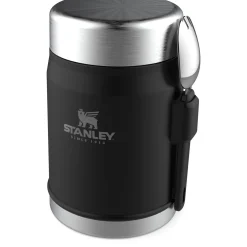The Matte Black Pebble Classic Legendary Food Jar and Spork 0.4L