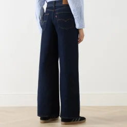Tie-Fastening Wide Leg Jeans
