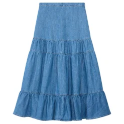 Tiered Denim Skirt
