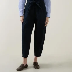 Tie-Waist Cropped Chinos