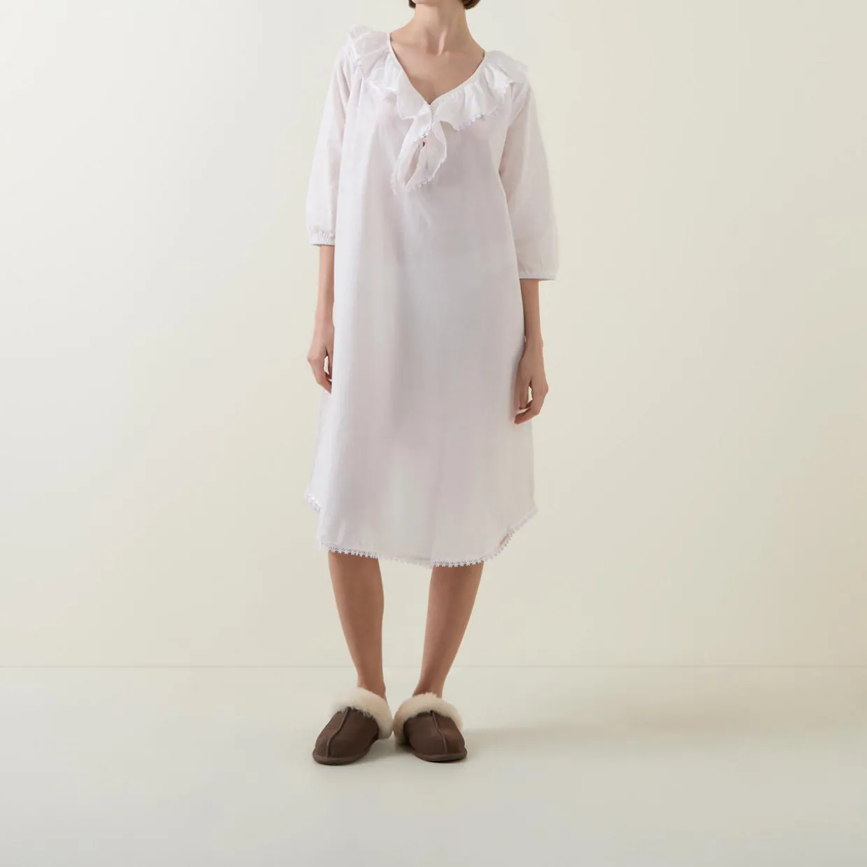 Toby Voile Ruffle-Trim Night Dress