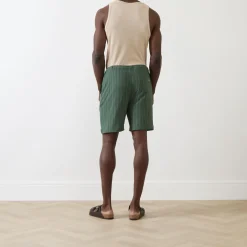 Tonal Stripe Drawstring Shorts
