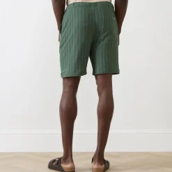 Tonal Stripe Drawstring Shorts