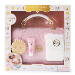 Toy Doll Faux Fur Diaper Bag Set