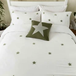 Tufted Star Duvet Set Green