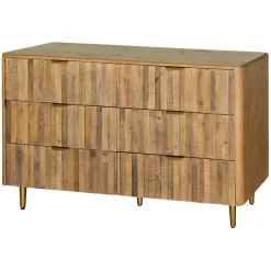 Turin 6-Drawer Wide Chest Brown