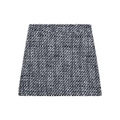 Tweed Button Detail Skirt