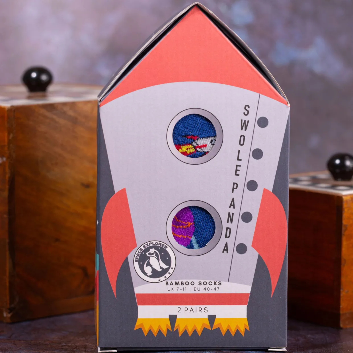 Two-Pack Space Explorer Rocket Socks