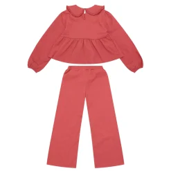 Two-Piece Frill Blouse & Trousers Set