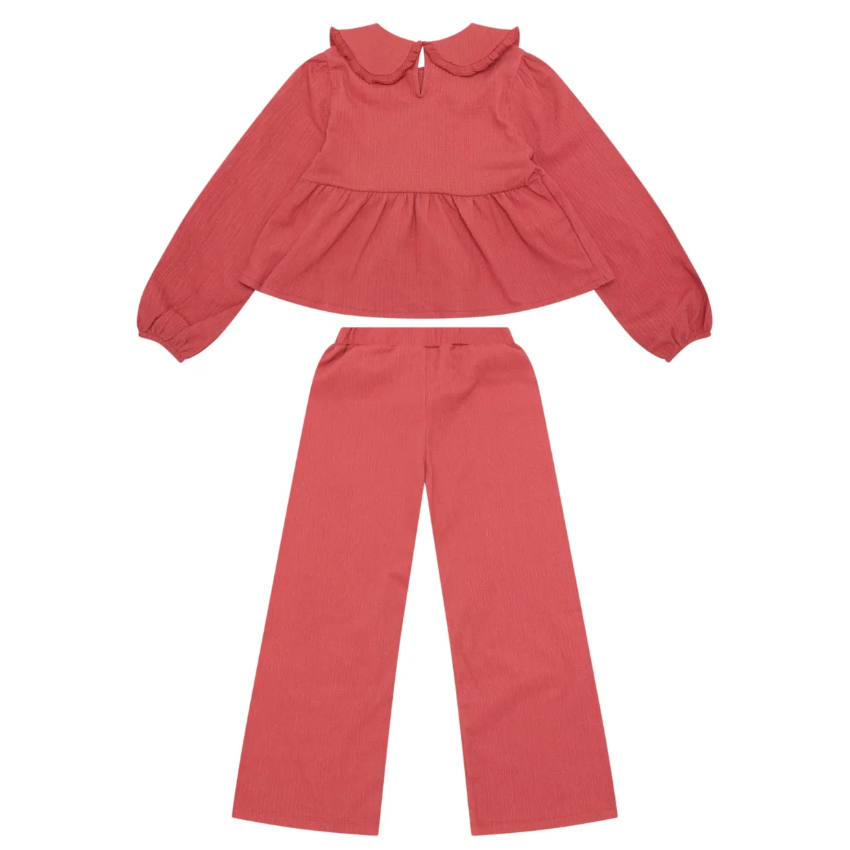Two-Piece Frill Blouse & Trousers Set