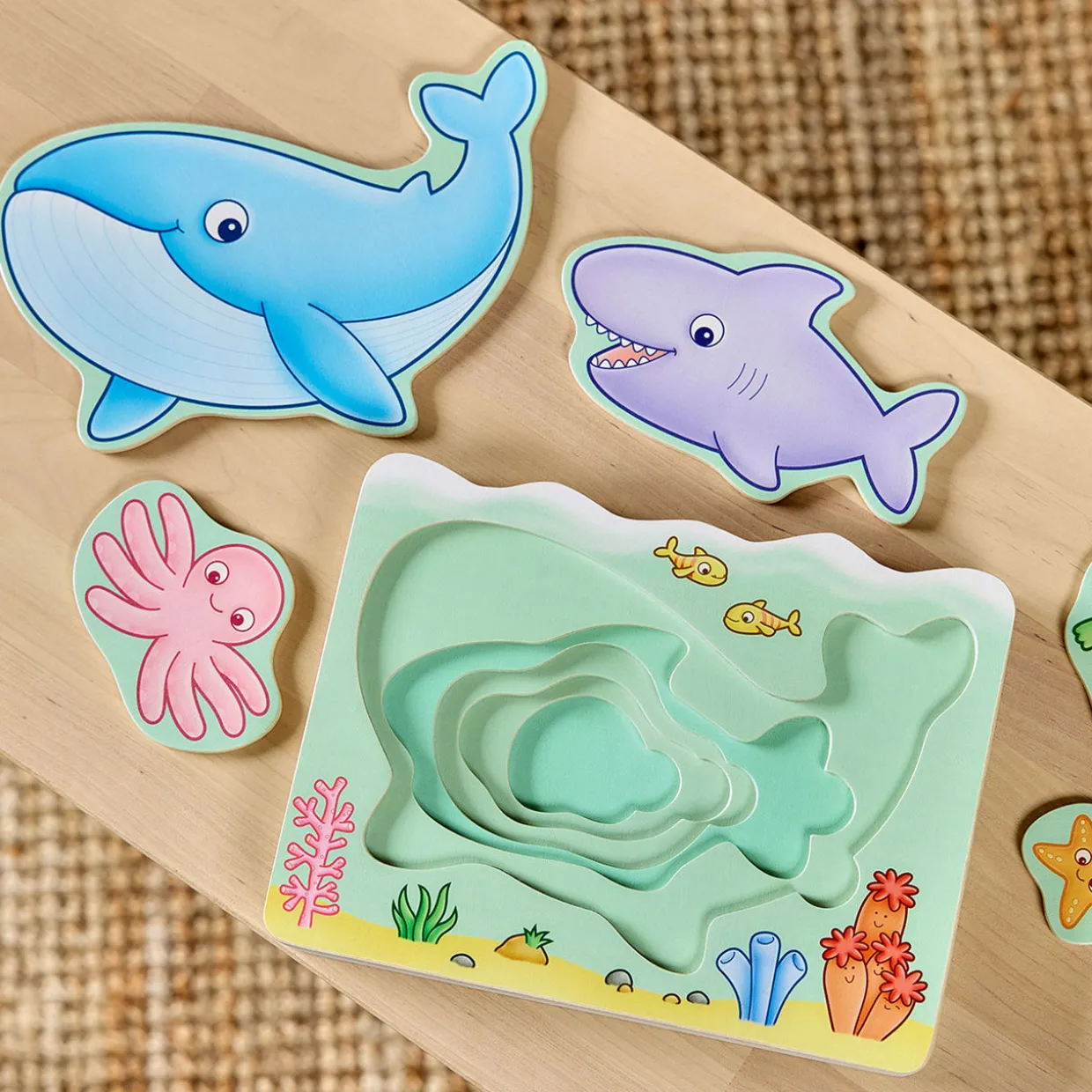 Under The Sea: Wooden Nesting Puzzle