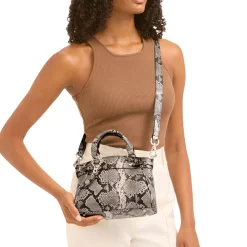 Valentina Mini Snake-Embossed Tote Bag