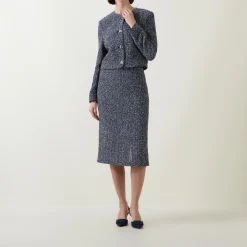 Vatilar Bouclé Knit Pencil Skirt