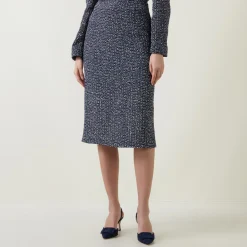 Vatilar Bouclé Knit Pencil Skirt