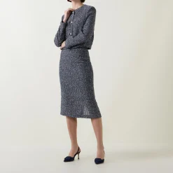 Vatilar Bouclé Knit Pencil Skirt