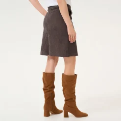 Vera Corduroy Mid-Rise Skirt