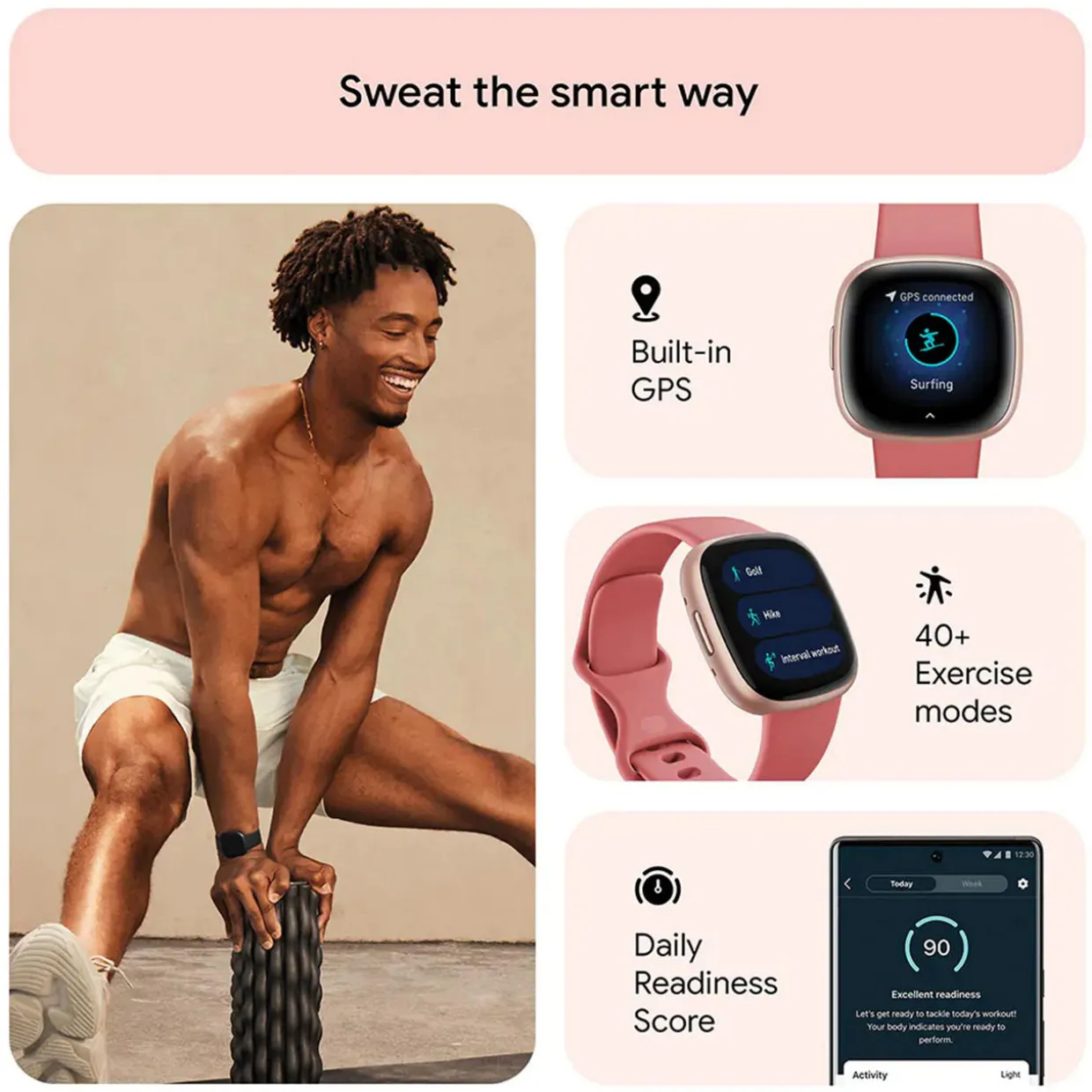 Versa 4 Pink Sand-Copper Rose Smart Watch