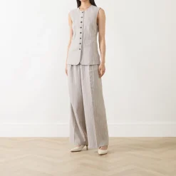 Vilka Pinstripe Wide Leg Trousers