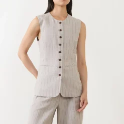 Vilka Pinstripe Wide Leg Trousers