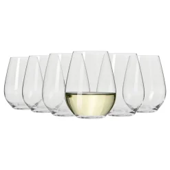 Vino Stemless White Wine Glasses Set of 6