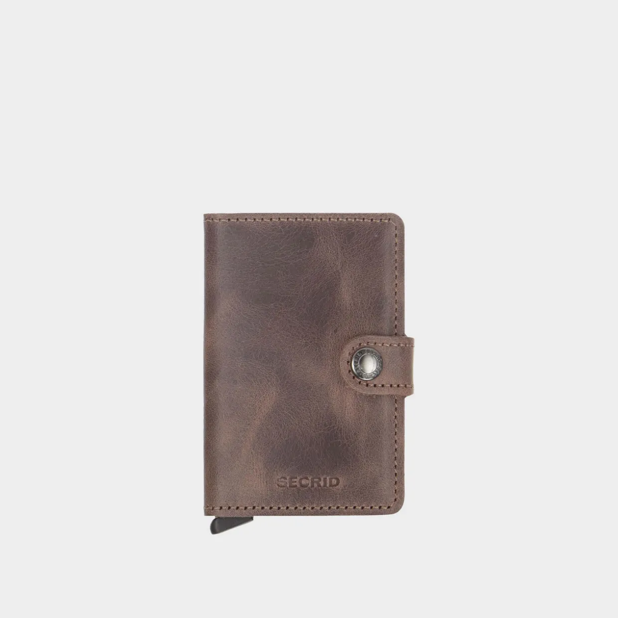 Vintage Card Protector Mini Wallet Light Brown