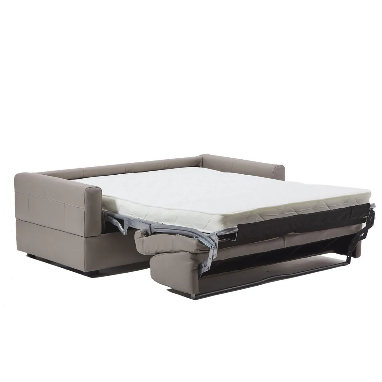 Visconti Leather Sofa Bed Warm Grey