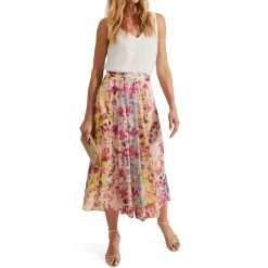 Vivianne Striped Floral Skirt