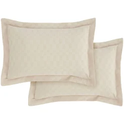Waffle Oxford Pillowcase Pair Beige