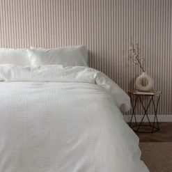 Waffle Stripe Duvet Set Vanilla