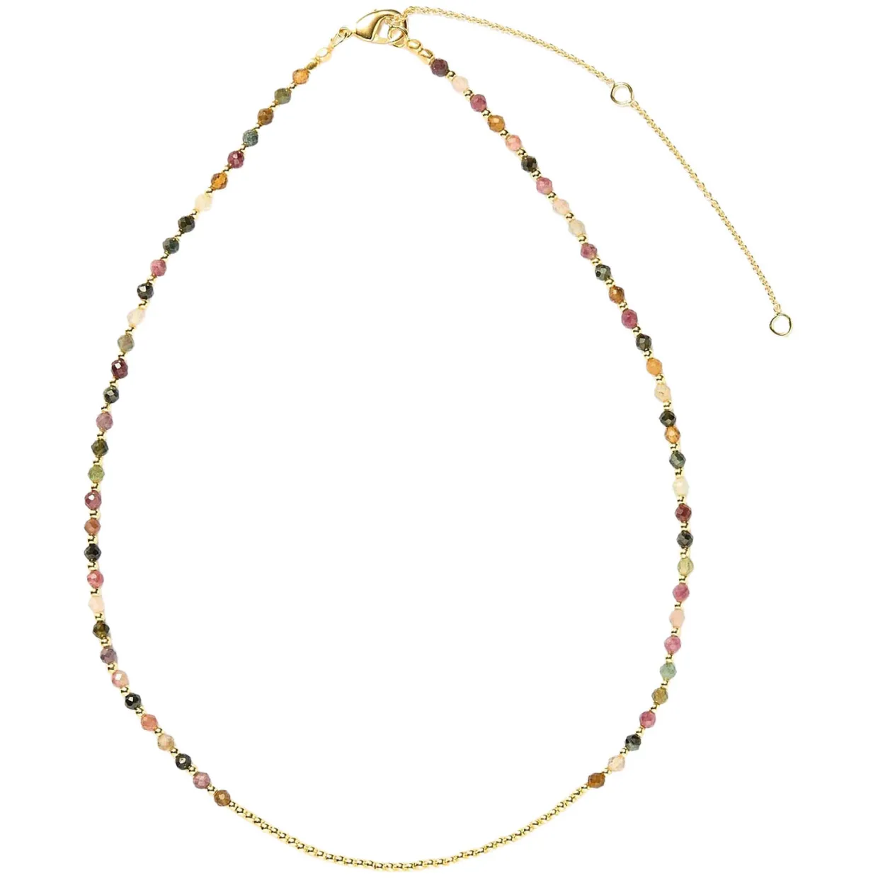 Watermelon Tourmaline Ibiza Beaded Necklace
